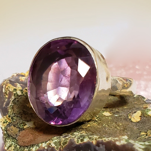 Amethyst Visions(Sterling silver and amethyst ring, Size 7)