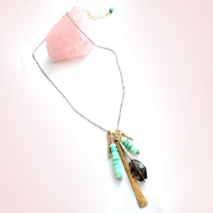 Charm Necklace in Smoky and Opal