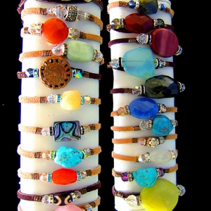 Lady Leather (Gemstone Leather Bracelet)