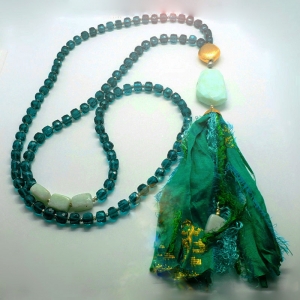 Manifestation of Magic and Miracles Heart Chakra Mala (Teal and Mint Green)