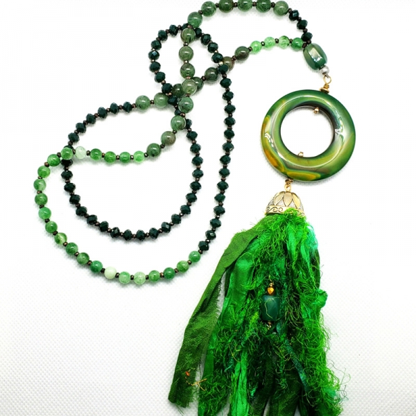 Manifestation of Magic and Miracles Heart Mala (Forest Green)