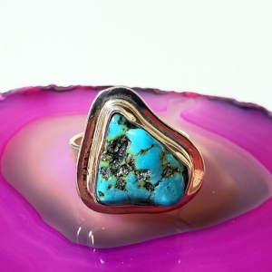 Mountain Song (Turquoise and sterling silver ring, Size 6.5)