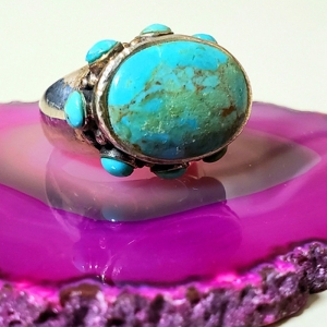 Protected (Turquoise and sterling silver ring, Size 8)