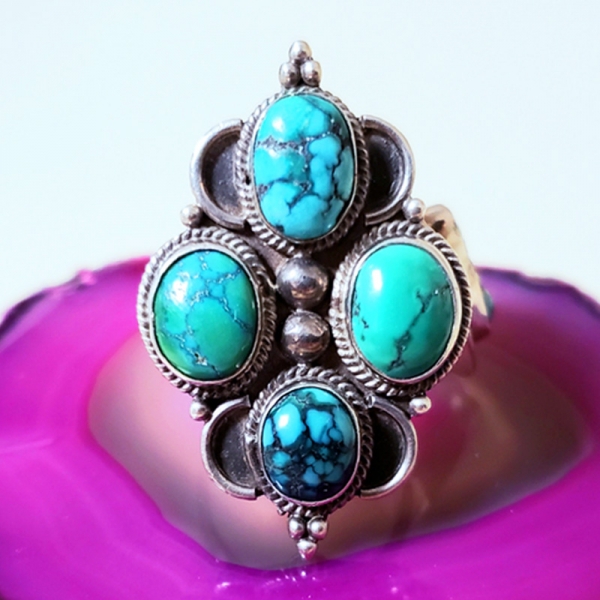 Royalty (Turquoise and sterling silver ring, Size 8)