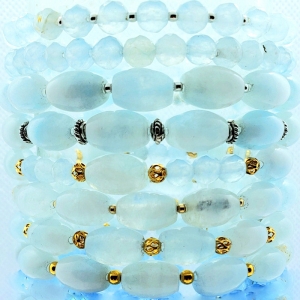 Stackables in Aqua (Single strand bracelets)